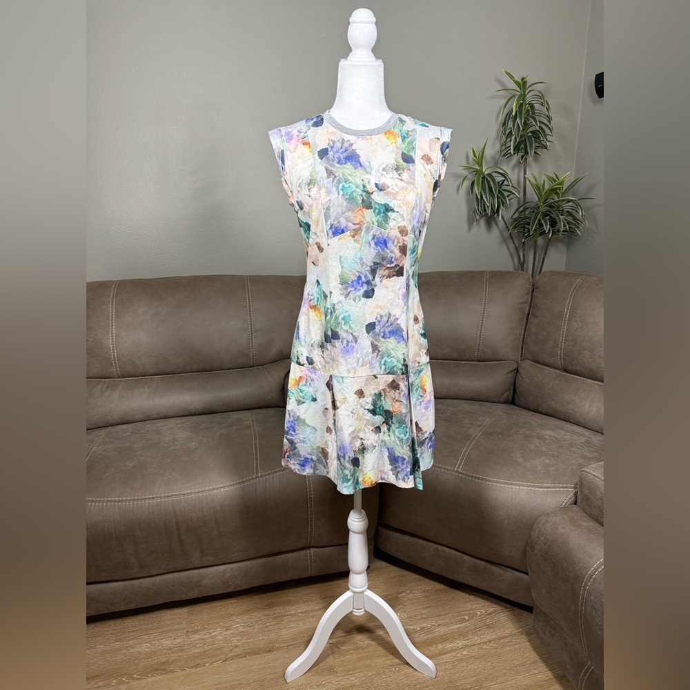 Rebecca Taylor Enchanted Garden Floral Watercolor Mini Dress 6 Summer Easter - Picture 11 of 16